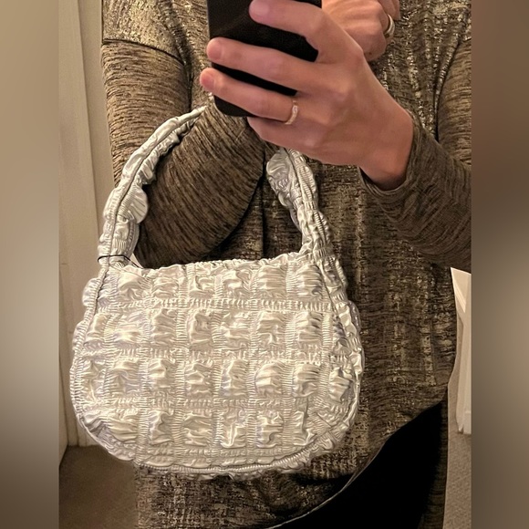 NWT JASON WU Silver Metallic and wild lime hand bag. - Picture 11 of 16